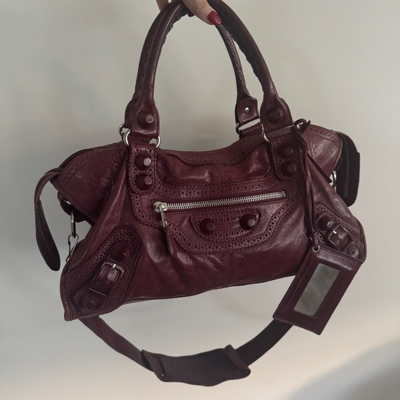 Balenciaga Burgundy Shoulder Bag - Picture 9 of 13